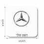 מגנט למקרר בעיצוב אישי עם השם שלך בעיצוב מרצדס-בנץ גודל המגנט 6.5 × 6.5 ס"מ