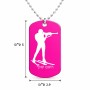 שרשרת דיסקיט מאלומיניום בעיצוב אישי עם השם שלך בעיצוב ביאתלון גודל הדיסקיט 2.9 × 5 ס"מ