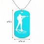 שרשרת דיסקיט מאלומיניום בעיצוב אישי עם השם שלך בעיצוב ביאתלון גודל הדיסקיט 2.9 × 5 ס"מ