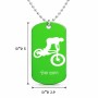 שרשרת דיסקיט מאלומיניום בעיצוב אישי עם השם שלך בעיצוב רוכב אופניים גודל הדיסקיט 2.9 × 5 ס"מ