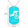 שרשרת דיסקיט מאלומיניום בעיצוב אישי עם השם שלך בעיצוב רוכב אופניים גודל הדיסקיט 2.9 × 5 ס"מ