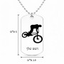 שרשרת דיסקיט מאלומיניום בעיצוב אישי עם השם שלך בעיצוב רוכב אופניים גודל הדיסקיט 2.9 × 5 ס"מ
