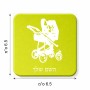מגנט למקרר בעיצוב אישי עם השם שלך בעיצוב עגלת תינוק גודל המגנט 6.5 × 6.5 ס"מ