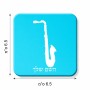 מגנט למקרר בעיצוב אישי עם השם שלך בעיצוב סקסופון גודל המגנט 6.5 × 6.5 ס"מ