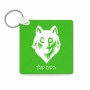 מחזיק מפתחות בצורת ריבוע בעיצוב אישי עם השם שלך בעיצוב זאב גודל המחזיק 5 × 5 ס"מ