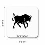 מגנט למקרר בעיצוב אישי עם השם שלך בעיצוב מזלות - שור גודל המגנט 6.5 × 6.5 ס"מ