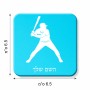 מגנט למקרר בעיצוב אישי עם השם שלך בעיצוב שחקן בייסבול גודל המגנט 6.5 × 6.5 ס"מ