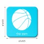 מגנט למקרר בעיצוב אישי עם השם שלך בעיצוב כדורסל גודל המגנט 6.5 × 6.5 ס"מ