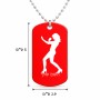 שרשרת דיסקיט מאלומיניום בעיצוב אישי עם השם שלך בעיצוב אישה מגוננת גודל הדיסקיט 2.9 × 5 ס"מ