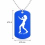שרשרת דיסקיט מאלומיניום בעיצוב אישי עם השם שלך בעיצוב אישה מגוננת גודל הדיסקיט 2.9 × 5 ס"מ