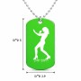 שרשרת דיסקיט מאלומיניום בעיצוב אישי עם השם שלך בעיצוב אישה מגוננת גודל הדיסקיט 2.9 × 5 ס"מ