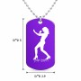 שרשרת דיסקיט מאלומיניום בעיצוב אישי עם השם שלך בעיצוב אישה מגוננת גודל הדיסקיט 2.9 × 5 ס"מ