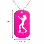 שרשרת דיסקיט מאלומיניום בעיצוב אישי עם השם שלך בעיצוב אישה מגוננת גודל הדיסקיט 2.9 × 5 ס"מ