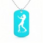 שרשרת דיסקיט מאלומיניום בעיצוב אישי עם השם שלך בעיצוב אישה מגוננת גודל הדיסקיט 2.9 × 5 ס"מ