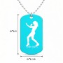 שרשרת דיסקיט מאלומיניום בעיצוב אישי עם השם שלך בעיצוב אישה מגוננת גודל הדיסקיט 2.9 × 5 ס"מ