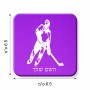 מגנט למקרר בעיצוב אישי עם השם שלך בעיצוב שחקן הוקי גודל המגנט 6.5 × 6.5 ס"מ