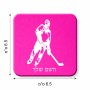 מגנט למקרר בעיצוב אישי עם השם שלך בעיצוב שחקן הוקי גודל המגנט 6.5 × 6.5 ס"מ