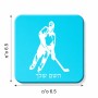 מגנט למקרר בעיצוב אישי עם השם שלך בעיצוב שחקן הוקי גודל המגנט 6.5 × 6.5 ס"מ