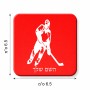 מגנט למקרר בעיצוב אישי עם השם שלך בעיצוב שחקן הוקי גודל המגנט 6.5 × 6.5 ס"מ