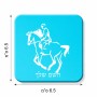 מגנט למקרר בעיצוב אישי עם השם שלך בעיצוב רוכב סוסים 2 גודל המגנט 6.5 × 6.5 ס"מ