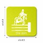 מגנט למקרר בעיצוב אישי עם השם שלך בעיצוב רוכב סוסים גודל המגנט 6.5 × 6.5 ס"מ
