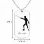 שרשרת דיסקיט מאלומיניום בעיצוב אישי עם השם שלך בעיצוב לוחם סייף גודל הדיסקיט 2.9 × 5 ס"מ