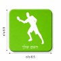 מגנט למקרר בעיצוב אישי עם השם שלך בעיצוב שחקן פינג פונג גודל המגנט 6.5 × 6.5 ס"מ