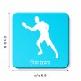 מגנט למקרר בעיצוב אישי עם השם שלך בעיצוב שחקן פינג פונג גודל המגנט 6.5 × 6.5 ס"מ