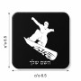 מגנט למקרר בעיצוב אישי עם השם שלך בעיצוב סנובורדיסט גודל המגנט 6.5 × 6.5 ס"מ