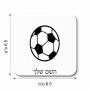 מגנט למקרר בעיצוב אישי עם השם שלך בעיצוב כדורגל כדור כדורגל גודל המגנט 6.5 × 6.5 ס"מ