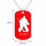 שרשרת דיסקיט מאלומיניום בעיצוב אישי עם השם שלך בעיצוב הוקי שוערים גודל הדיסקיט 2.9 × 5 ס"מ