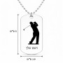שרשרת דיסקיט מאלומיניום בעיצוב אישי עם השם שלך בעיצוב שחקן גולף גודל הדיסקיט 2.9 × 5 ס"מ