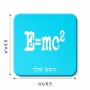 מגנט למקרר בעיצוב אישי עם השם שלך בעיצוב נוסחת אלברט איינשטיין גודל המגנט 6.5 × 6.5 ס"מ