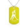 שרשרת דיסקיט מאלומיניום בעיצוב אישי עם השם שלך בעיצוב שחקן הוקי גודל הדיסקיט 2.9 × 5 ס"מ
