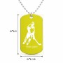 שרשרת דיסקיט מאלומיניום בעיצוב אישי עם השם שלך בעיצוב שחקן הוקי גודל הדיסקיט 2.9 × 5 ס"מ