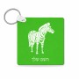 מחזיק מפתחות בצורת ריבוע בעיצוב אישי עם השם שלך בעיצוב זברה גודל המחזיק 5 × 5 ס"מ