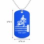 שרשרת דיסקיט מאלומיניום בעיצוב אישי עם השם שלך בעיצוב רוכב סוסים גודל הדיסקיט 2.9 × 5 ס"מ