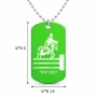 שרשרת דיסקיט מאלומיניום בעיצוב אישי עם השם שלך בעיצוב רוכב סוסים גודל הדיסקיט 2.9 × 5 ס"מ