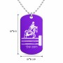 שרשרת דיסקיט מאלומיניום בעיצוב אישי עם השם שלך בעיצוב רוכב סוסים גודל הדיסקיט 2.9 × 5 ס"מ