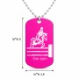 שרשרת דיסקיט מאלומיניום בעיצוב אישי עם השם שלך בעיצוב רוכב סוסים גודל הדיסקיט 2.9 × 5 ס"מ