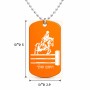 שרשרת דיסקיט מאלומיניום בעיצוב אישי עם השם שלך בעיצוב רוכב סוסים גודל הדיסקיט 2.9 × 5 ס"מ