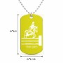 שרשרת דיסקיט מאלומיניום בעיצוב אישי עם השם שלך בעיצוב רוכב סוסים גודל הדיסקיט 2.9 × 5 ס"מ