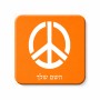 מגנט למקרר בעיצוב אישי עם השם שלך בעיצוב סמל השלום גודל המגנט 6.5 × 6.5 ס"מ