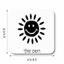 מגנט למקרר בעיצוב אישי עם השם שלך בעיצוב שמש גודל המגנט 6.5 × 6.5 ס"מ