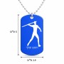 שרשרת דיסקיט מאלומיניום בעיצוב אישי עם השם שלך בעיצוב זורק כידון גודל הדיסקיט 2.9 × 5 ס"מ