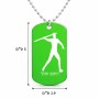 שרשרת דיסקיט מאלומיניום בעיצוב אישי עם השם שלך בעיצוב זורק כידון גודל הדיסקיט 2.9 × 5 ס"מ