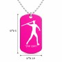 שרשרת דיסקיט מאלומיניום בעיצוב אישי עם השם שלך בעיצוב זורק כידון גודל הדיסקיט 2.9 × 5 ס"מ