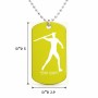 שרשרת דיסקיט מאלומיניום בעיצוב אישי עם השם שלך בעיצוב זורק כידון גודל הדיסקיט 2.9 × 5 ס"מ