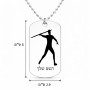 שרשרת דיסקיט מאלומיניום בעיצוב אישי עם השם שלך בעיצוב זורק כידון גודל הדיסקיט 2.9 × 5 ס"מ