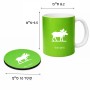 ספל תה \ קפה + תחתית עגולה בעיצוב אישי עם השם שלך בעיצוב דישון גודל הספל 325 מ"ל קוטר התחתית 10 ס"מ